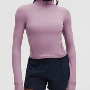 lululemon athletica Dusty Pink It's Rulu Cropped Half Zip